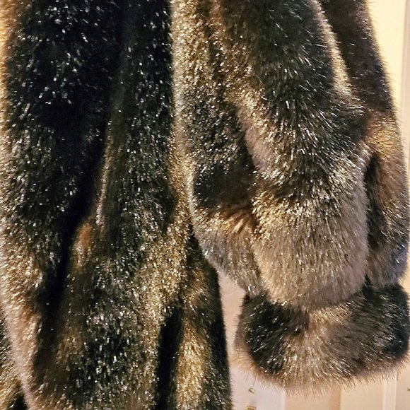 UNISEX Elegant French Designer Tissavel Brown Faux Fur Mink Coat! - Picture 11 of 11